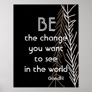 Gandhi quote motivational poster be the change
