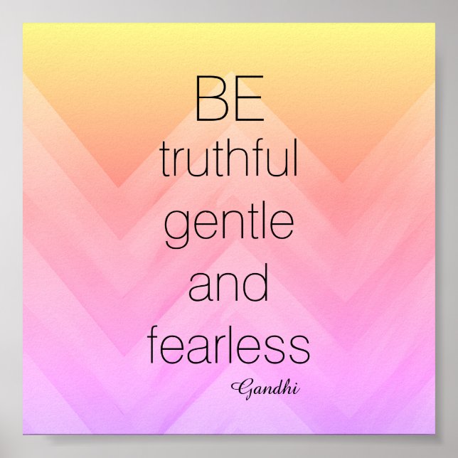 Gandhi quote poster chevron yellow and pink (Front)