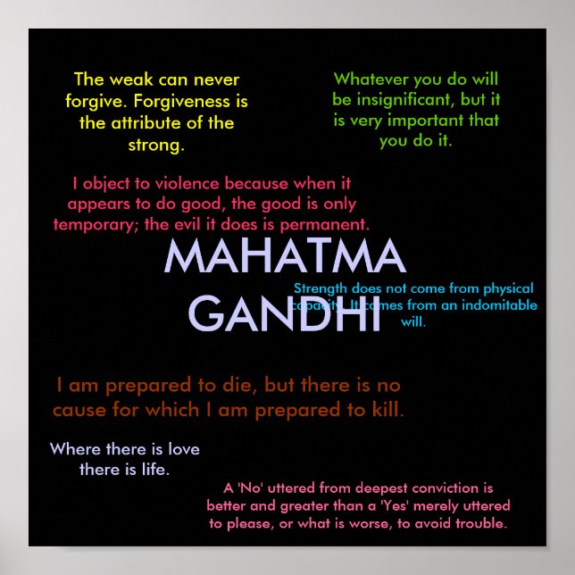 Gandhi Quotes Poster (Front)