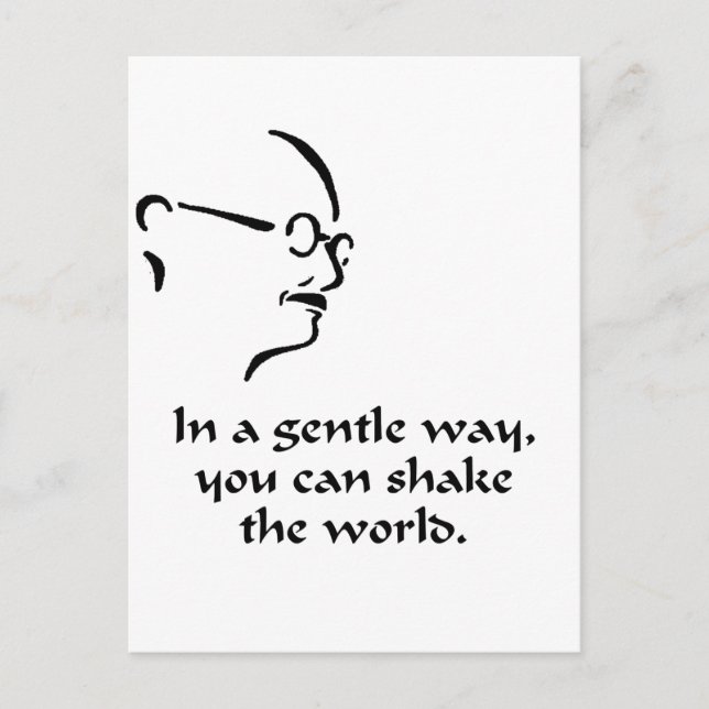 Gandhi Shake the World Postcard (Front)