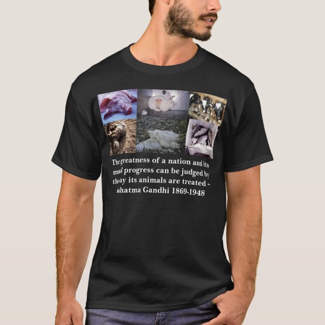 gandhi, The greatness of a nation and its moral... T-Shirt (Front)