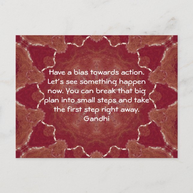 Gandhi Wisdom Quotation Saying about Action Postcard (Front)