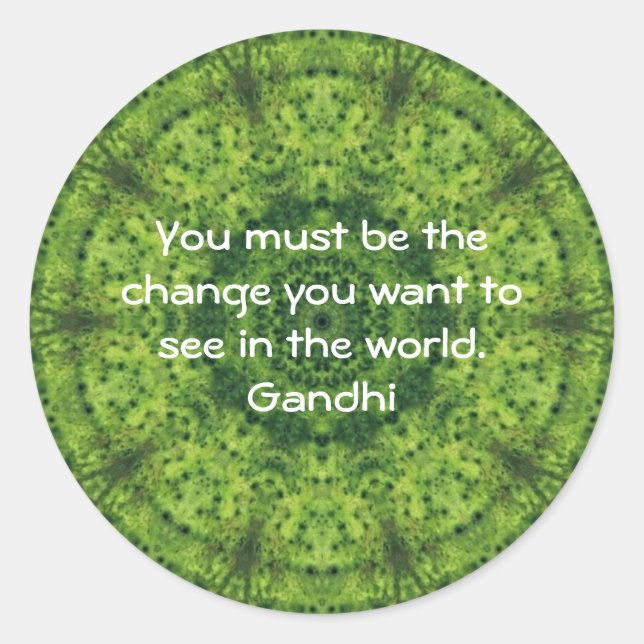 Gandhi Wisdom Quotation Saying Classic Round Sticker (Front)