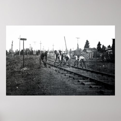 GANDY DANCERS REPAIR RAILROAD TRACK c 1900 Poster