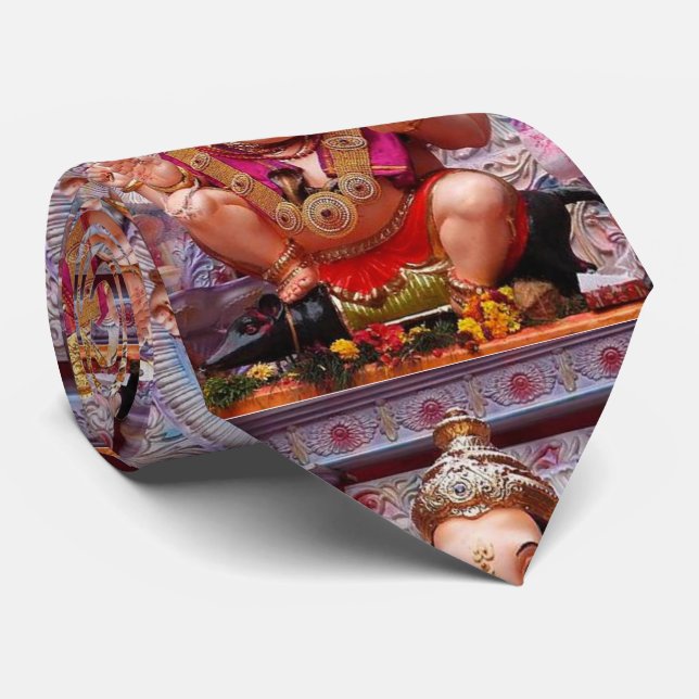 Ganesh (गणेश)  - Indian Elephant Deity Neck Tie (Rolled)