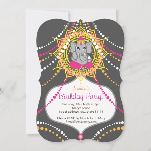 Ganesh Birthday party 5 x 7 invitation card