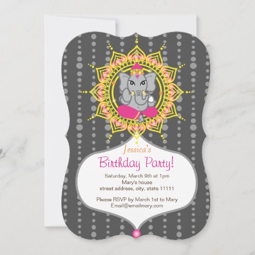 Ganesh Birthday party 5 x 7 invitation card