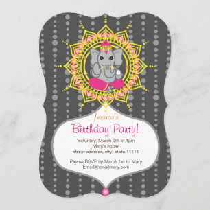 Ganesh Birthday party 5" x 7" invitation card