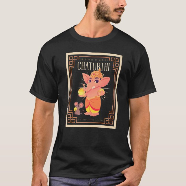 Ganesh Chaturthi Hinduism Prosperity Good Fortune  T-Shirt (Front)