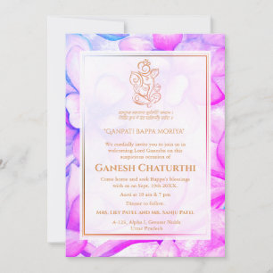 Ganesh Chaturthi Puja Floral Invitation