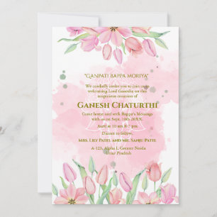 Ganesh Chaturthi Puja Floral Invitation