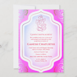 Ganesh Chaturthi Puja Golden Invitation