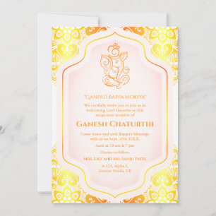 Ganesh Chaturthi Puja Golden Invitation