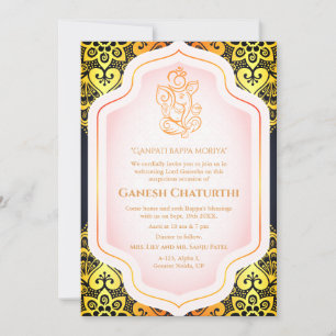 Ganesh Chaturthi Puja Golden Invitation