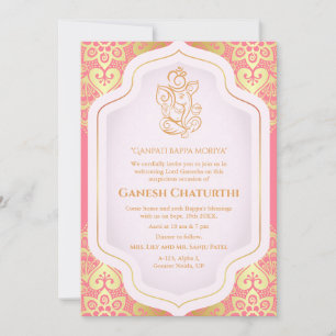 Ganesh Chaturthi Puja Golden Invitation