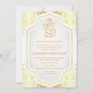 Ganesh Chaturthi Puja Golden Invitation