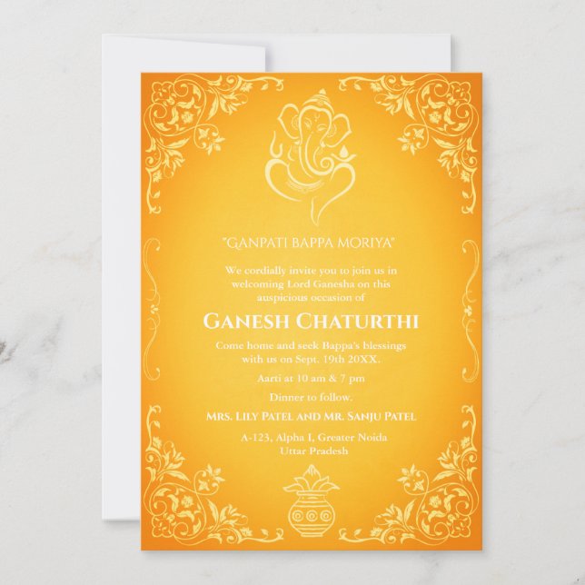 Ganesh Chaturthi Puja Invitation (Front)