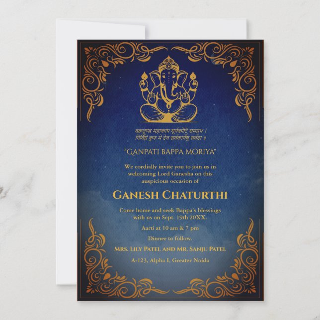 Ganesh Chaturthi Puja Invitation (Front)
