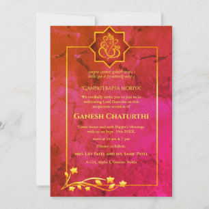 Ganesh Chaturthi Puja Royal Golden Invitation