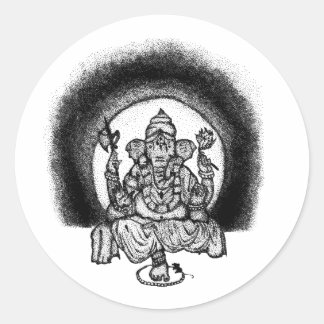 ganesh classic round sticker
