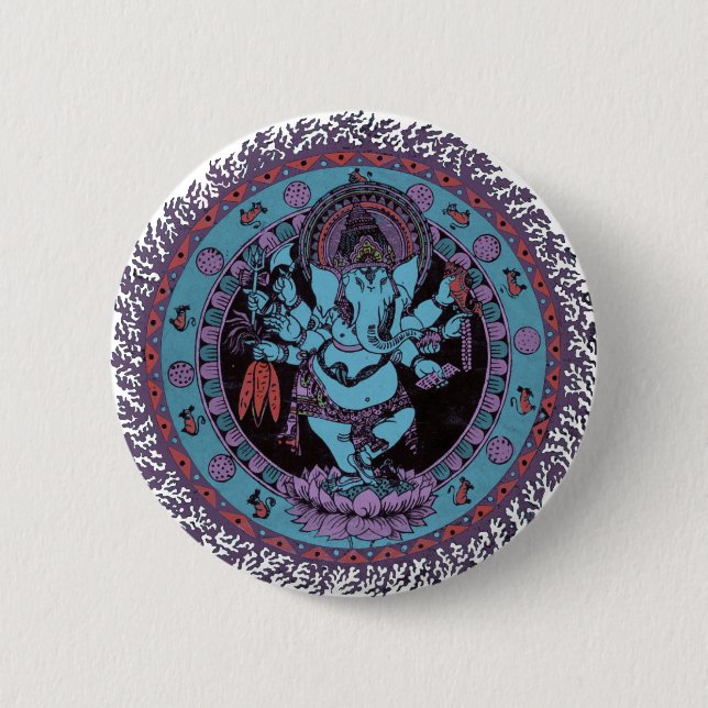 Ganesh Dancer Pinback Button (Front)