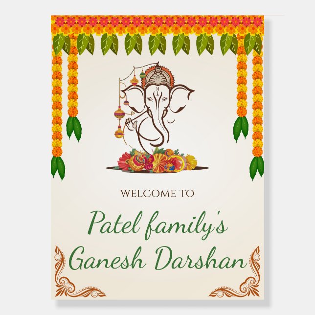 Ganesh darshan welcome signs Ganesh Chaturthi Sign (Front)