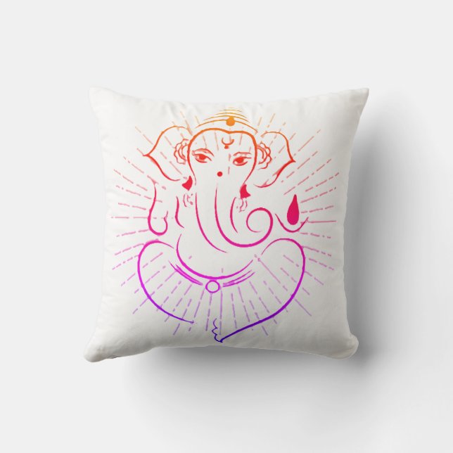 Ganesh Decorative  Throw Pillow (Back)