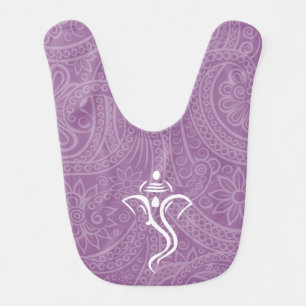 Ganesh Deity & Henna Swirl Baby Bib