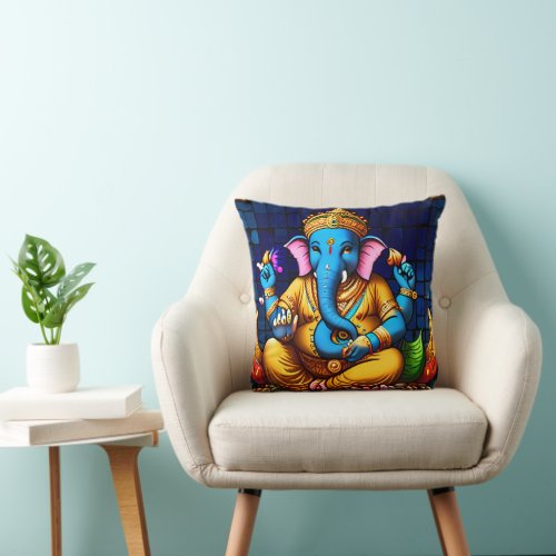 Ganesh Deity Idian God Cushion Throw Pillow