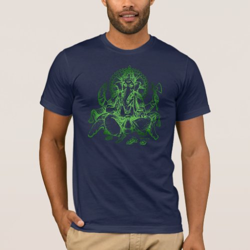 Ganesh detail GREEN T_Shirt