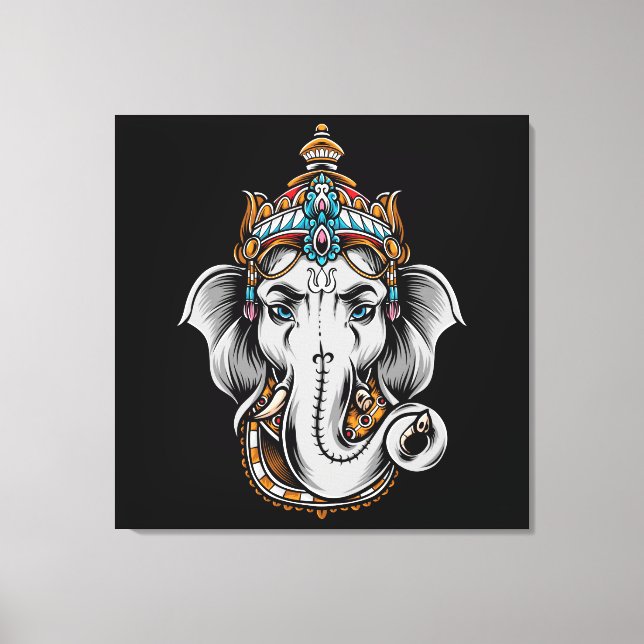 Ganesh Elephant Canvas Print (Front)