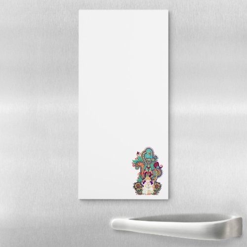 Ganesh Elephant God Colorful Paisley Motif Magnetic Notepad