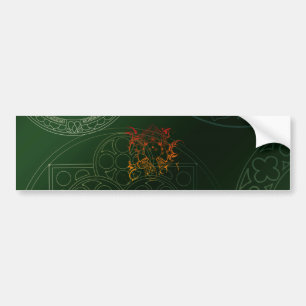 Ganesh Elephant Mandala orange green Yoga Asia Bumper Sticker
