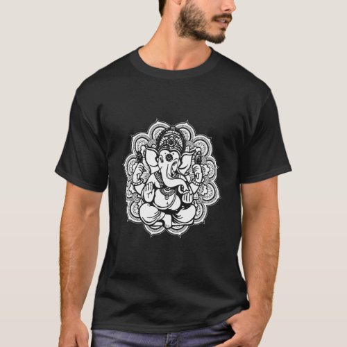 Ganesh Ganesha Elephant Mandala India Art Indian G T_Shirt
