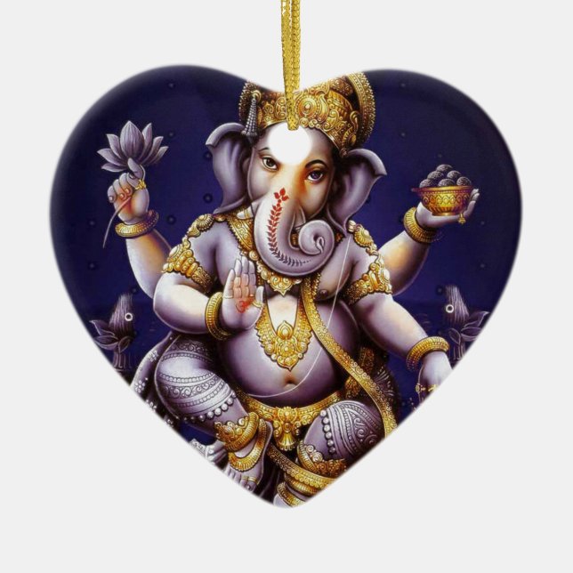 Ganesh Ganesha Hindu India Asian Elephant Deity Ceramic Ornament (Front)