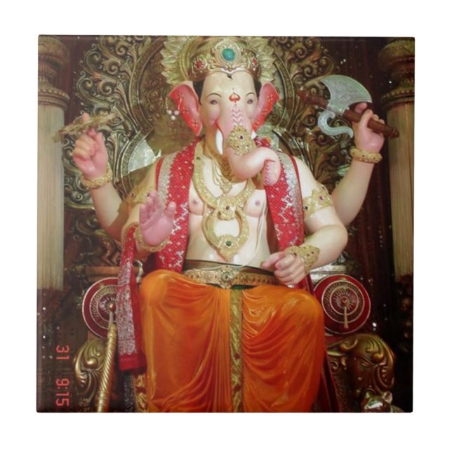 Ganesh Ganesha Hindu India Asian Elephant Deity Ceramic Tile (Front)