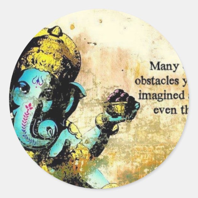 Ganesh Ganesha Hindu India Asian Elephant Deity Classic Round Sticker (Front)
