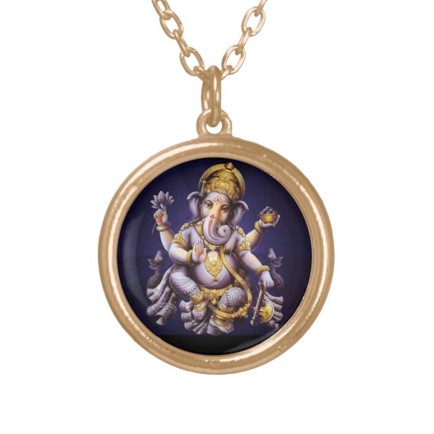 Ganesh Ganesha Hindu India Asian Elephant Deity Gold Plated