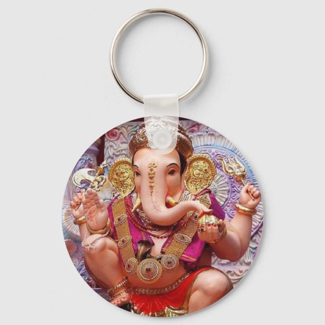 Ganesh Ganesha Hindu India Asian Elephant Deity Keychain (Front)