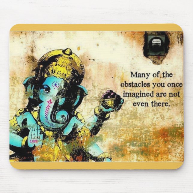 Ganesh Ganesha Hindu India Asian Elephant Deity Mouse Pad (Front)