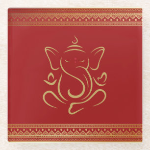 Ganesh  glass coaster