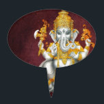 GANESH GLORY CAKE TOPPER<br><div class="desc">GANESH GLORY Ga·nesh /gəˈnāSH/ An elephant-headed deity, son of Shiva and Parvati. Worshiped as the remover of obstacles and patron of learning, he is usually depicted colored red, with a potbelly and one broken tusk, riding a rat Hindu god of wisdom or prophecy; the god who removes obstacles</div>