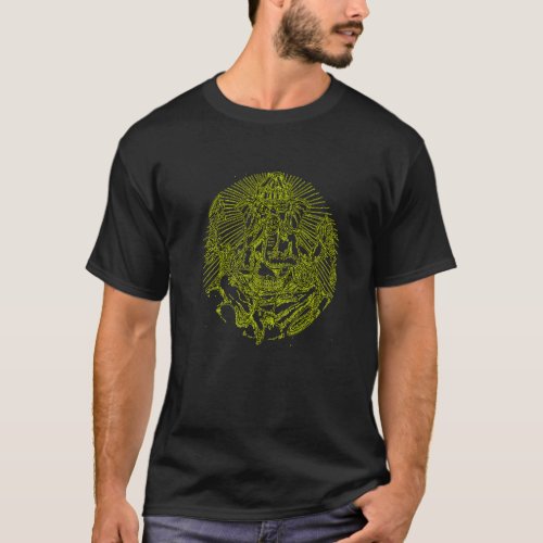 Ganesh God Spiritual Elephant Indian Animal Yoga H T_Shirt