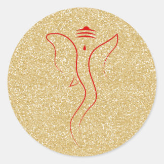 Ganesh Gold Classic Round Sticker