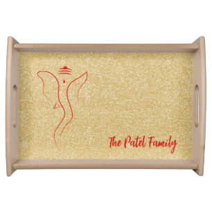 Ganesh Gold Serving Tray