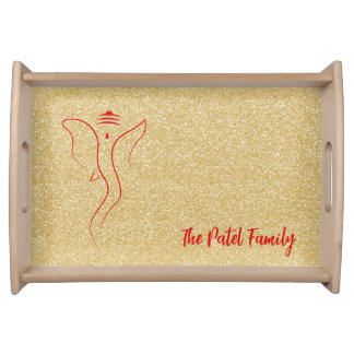 Ganesh Gold Serving Tray