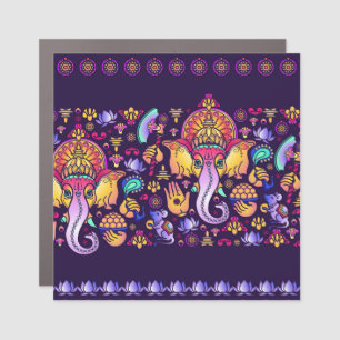 Ganesh Hindu God: Festive Seamless Car Magnet