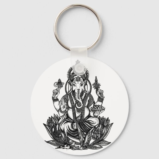 Ganesh Illustration Keychain (Front)