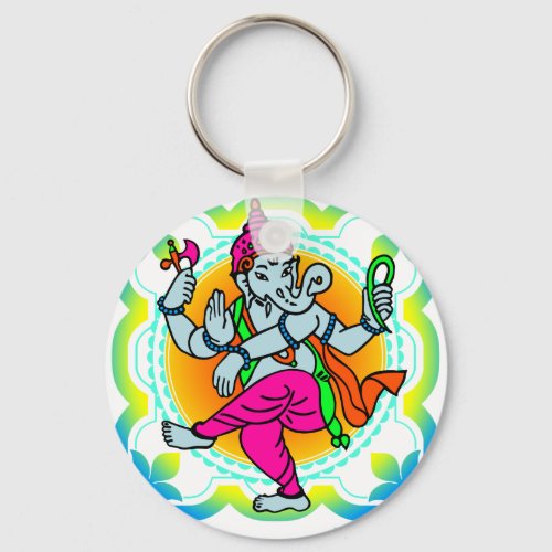 Ganesh in Rainbow colorful design Keychain