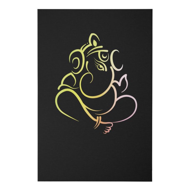 Ganesh Indian Elephant God Faux Canvas Print (Front)